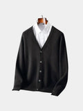 Cardigan en Laine Mérinos Col V - Cross & Crown
