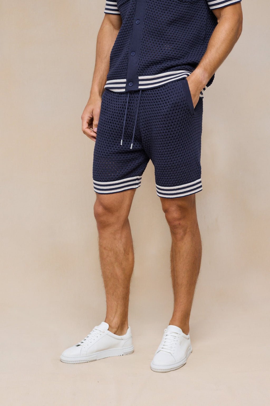 Cipressi Crochet Knit Short - Navy