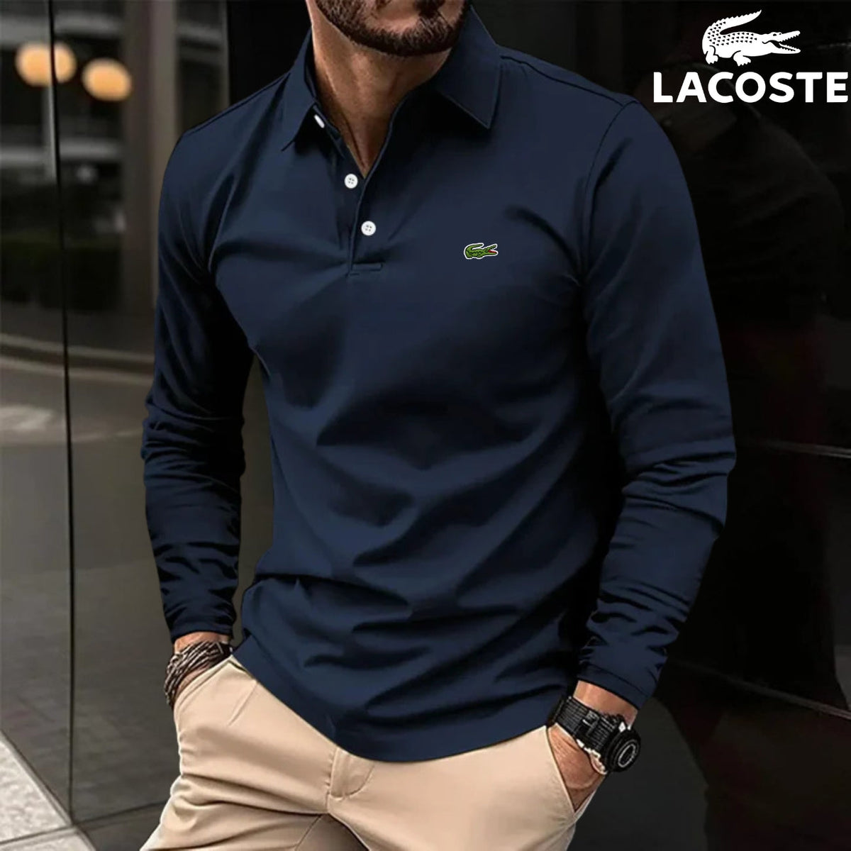 Chic Long-Sleeve Polo || Clearance Sale
