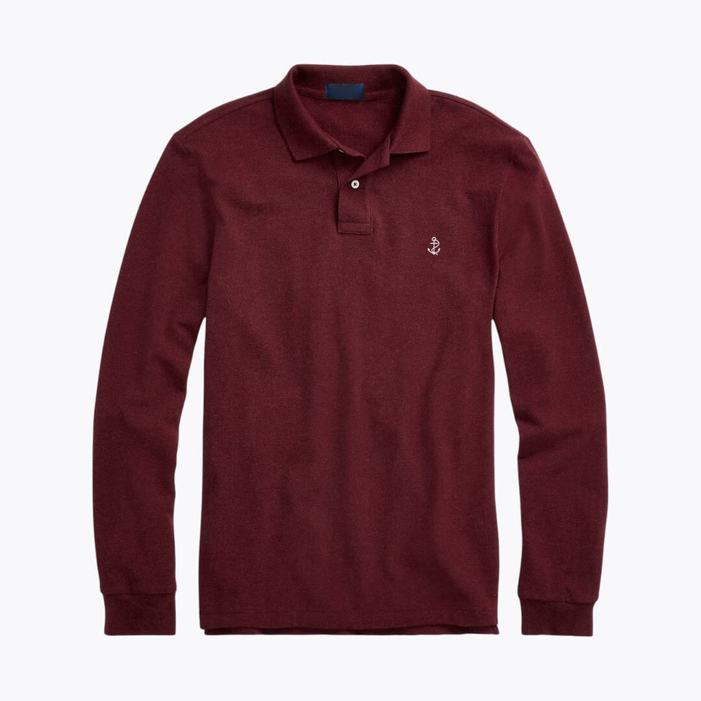 Mesh Long-Sleeve Polo Shirt