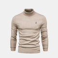 Turtleneck Cable-Knit Wool Knit Sweater