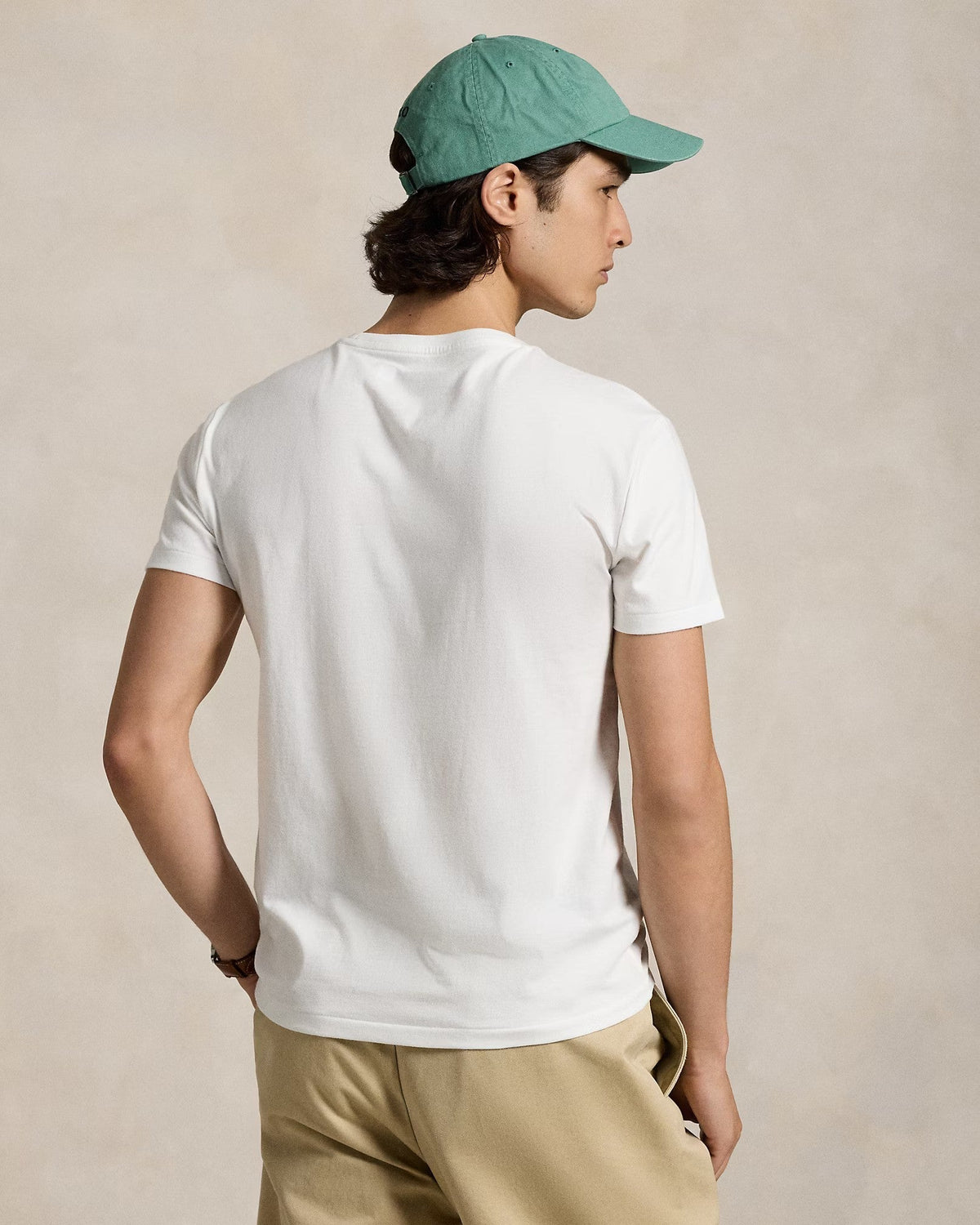 Slim fit jersey crew neck t-shirt   - White