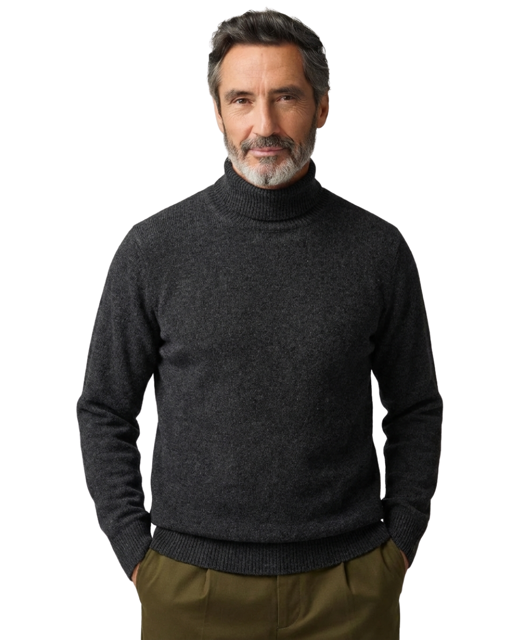 Elegant High Collar in Thick Wool