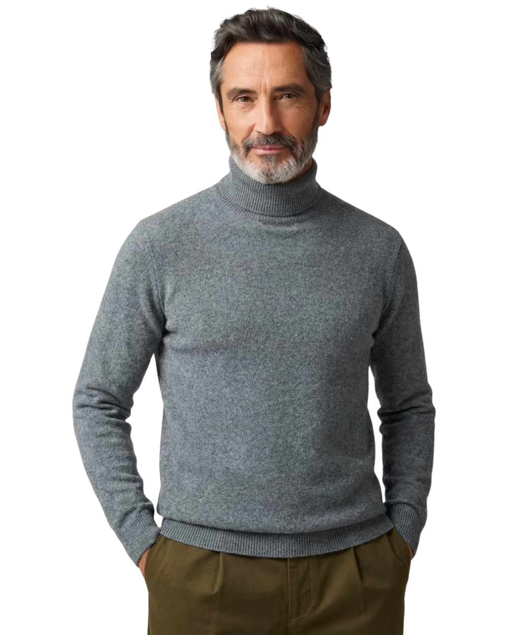 Elegant High Neck Cashmere Sweater