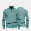 Zip Cable-Knit Wool Knit Sweater