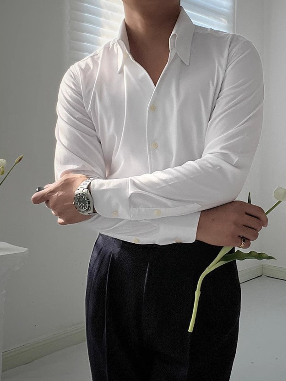 Old Money Italian Athletic V-Neck Bamboo Shirt