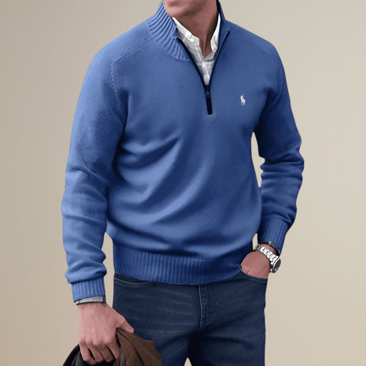 Knitted Half-Zip Sweater - Clearance Sale