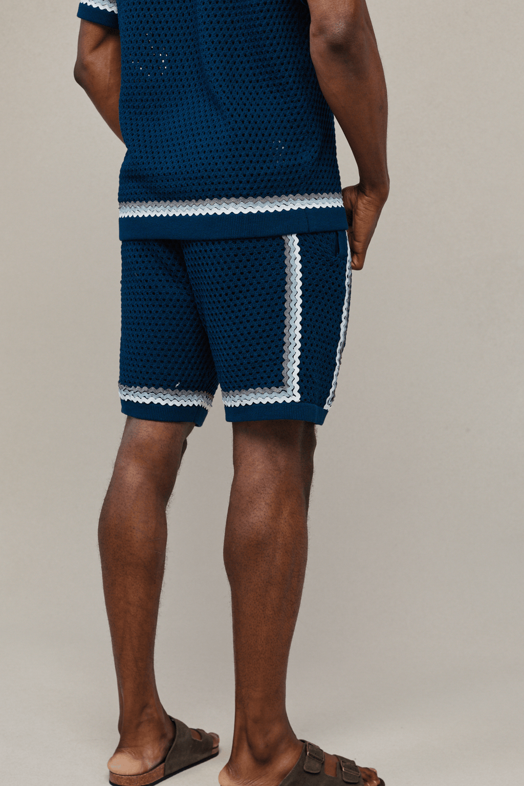 Marconi Crochet Knit Short - Navy
