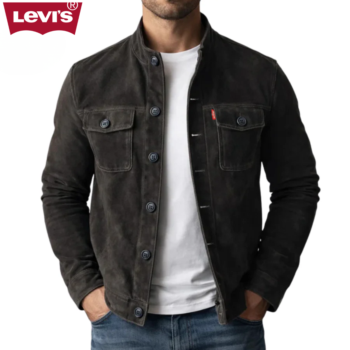 Classic Suede-Style Button Jacket || Clearance Sale