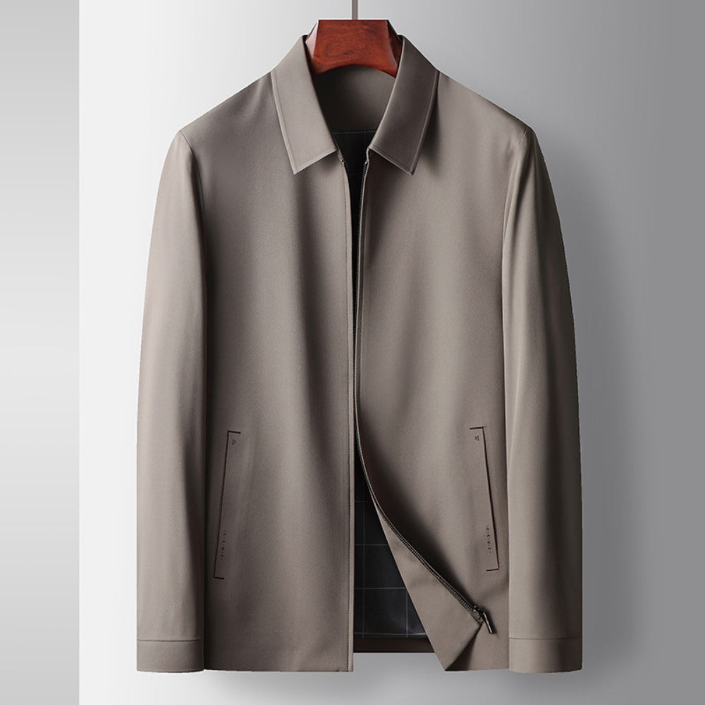 Old Money Lapel Business Executive Zipper Jacket