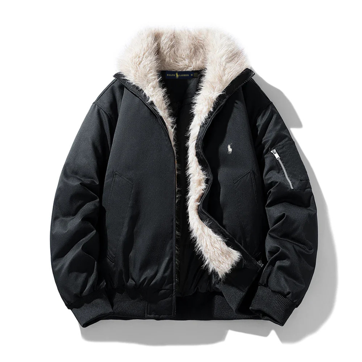 2026 Arctic Luxe Fur-Lined Bomber Jacket - Clearance Sale