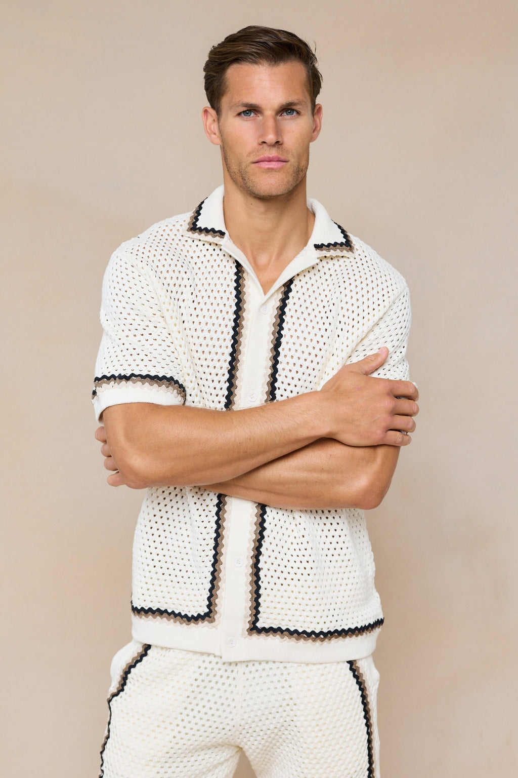 Marconi Crochet Knit Shirt - Ecru