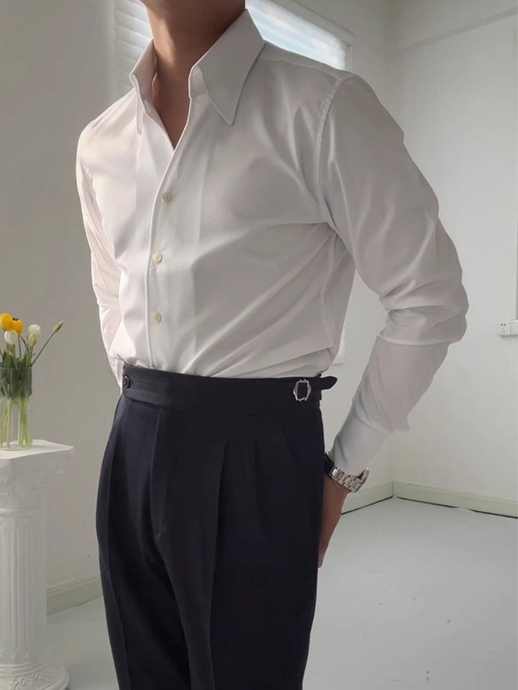 Old Money Italian Athletic V-Neck Bamboo Shirt