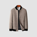 Old Money Stand Collar Zipper Woolen Jacket