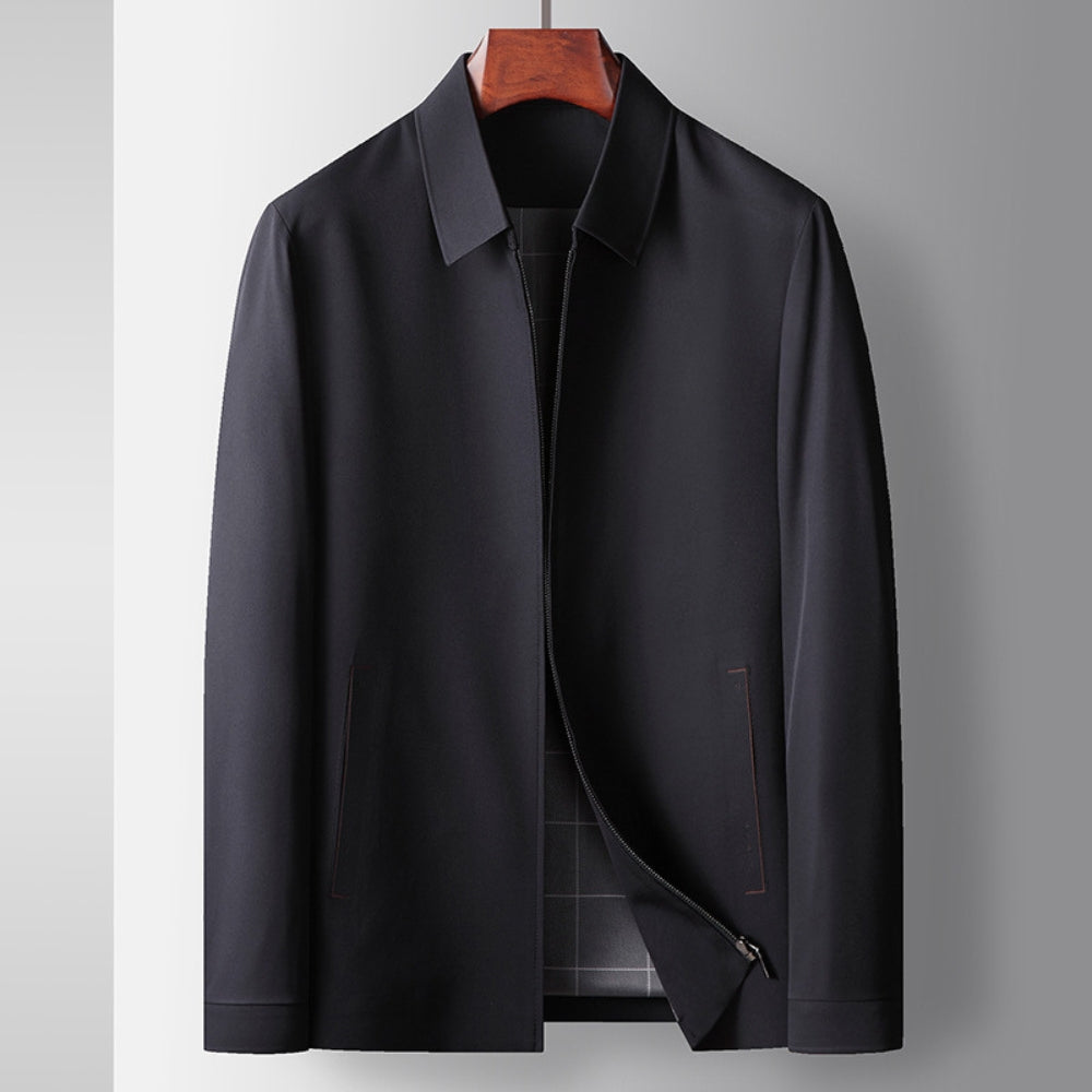 Old Money Lapel Business Executive Zipper Jacket