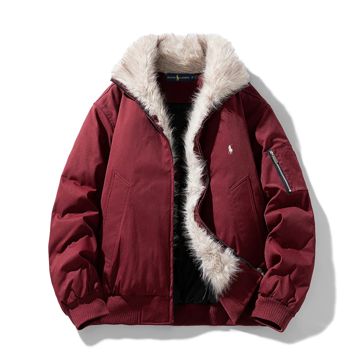 2026 Arctic Luxe Fur-Lined Bomber Jacket - Clearance Sale