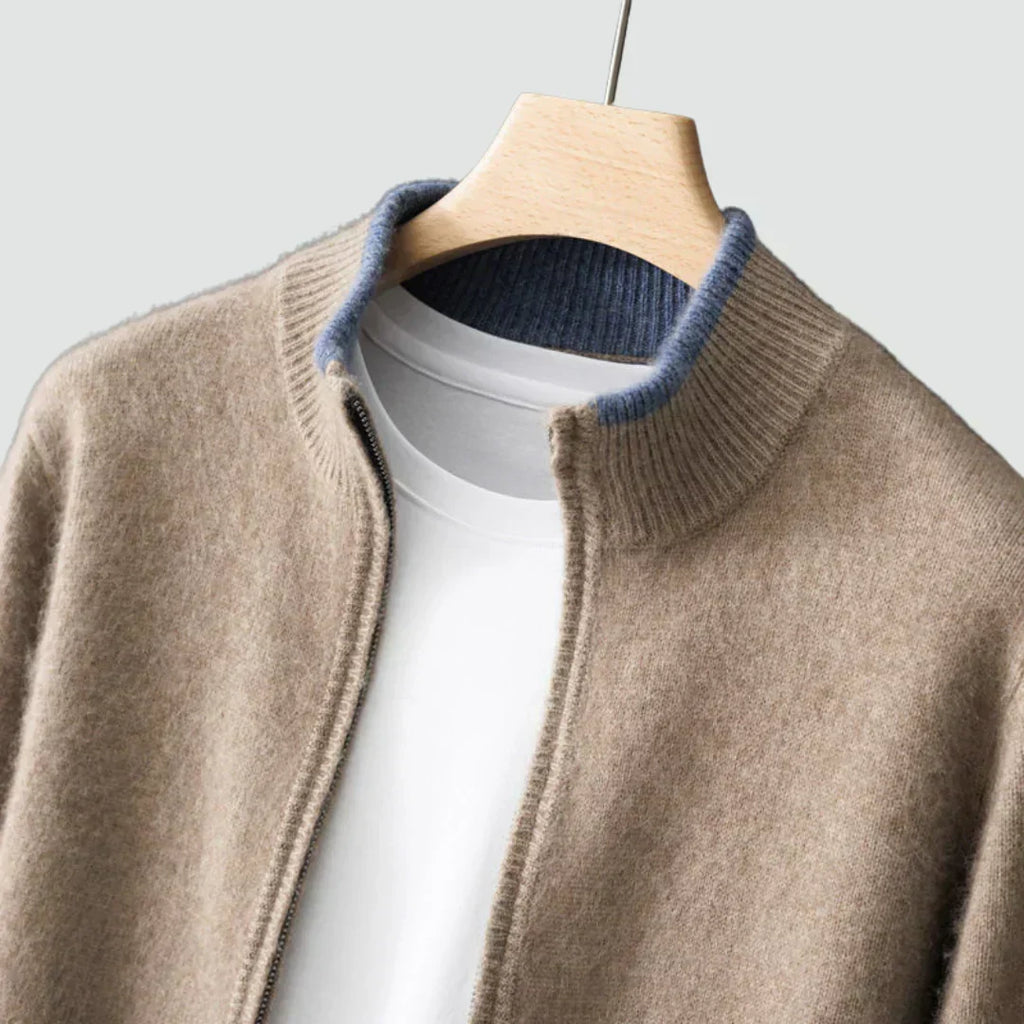 Old Money Pure Cashmere Zip Cardigan
