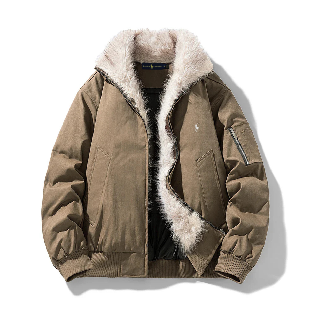 2026 Arctic Luxe Fur-Lined Bomber Jacket - Clearance Sale