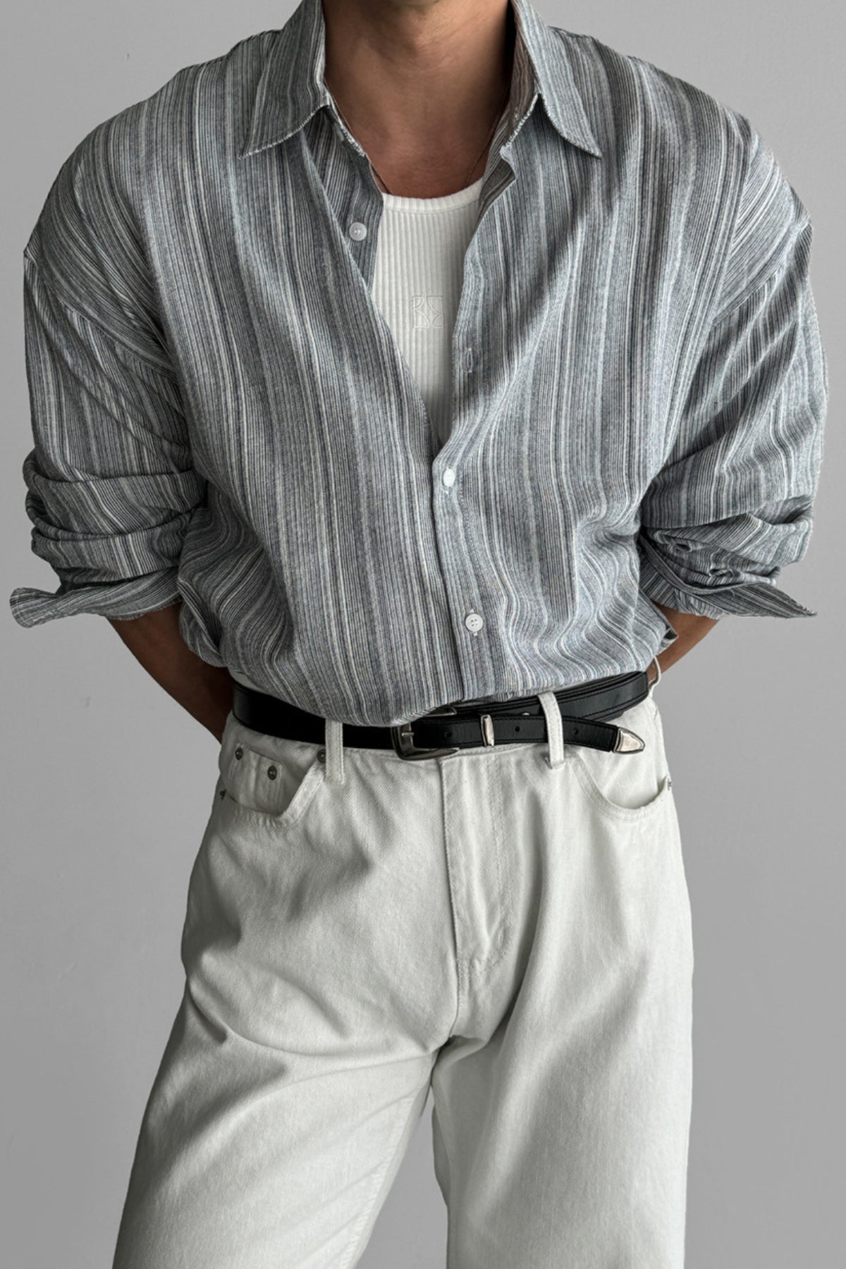 Old Money Striped Non-Iron Sun Protection Shirt