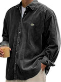 Men's Textured Corduroy - Relaxed Fit Casual Shirt