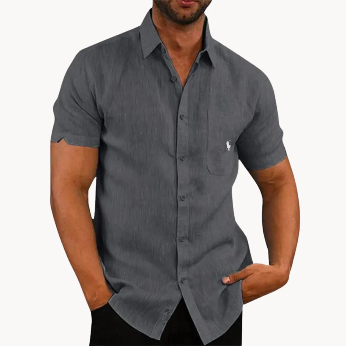 2026 Classic Short Sleeve Linen Shirt - Clearance Sale