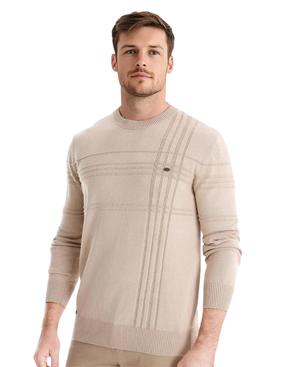 Men's Sweater with Checkered Design