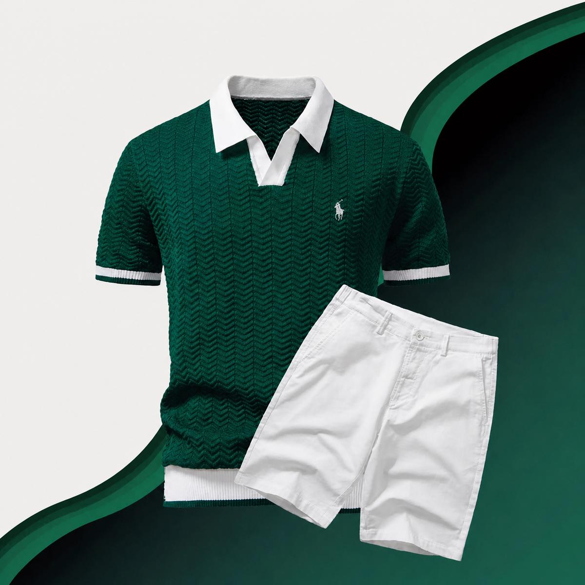 Slim Fit Cotton Shirt and Shorts Set