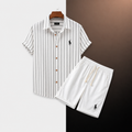 Relaxed Fit Striped Shirt and Shorts Set