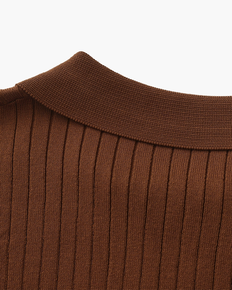 Premium Ribbed Knit Polo