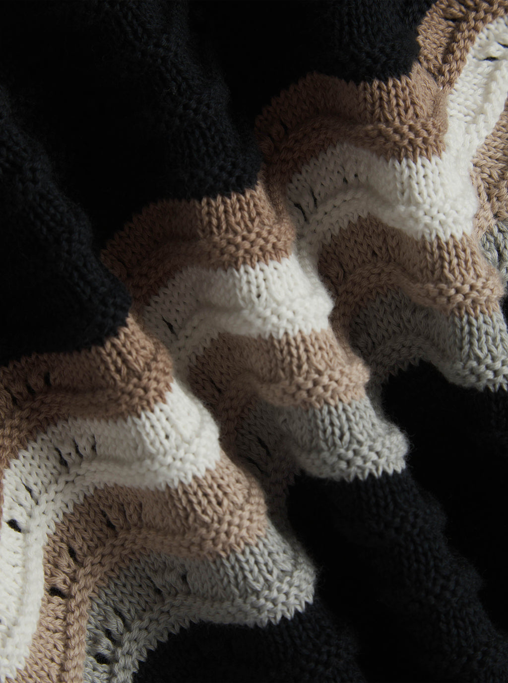 Primavera Crochet Knit Shirt - Black/Brown