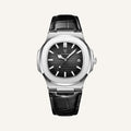 Men's Black Leather Watch - Luxe