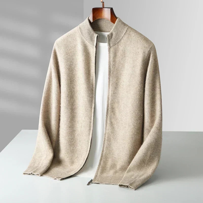 Old Money Men’s Cashmere Zip Jacket