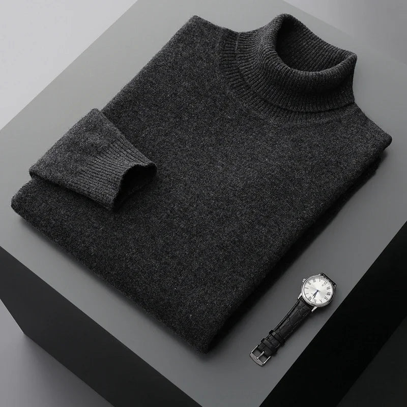 Elegant High Collar in Thick Wool