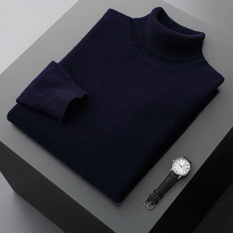 Elegant High Collar in Thick Wool