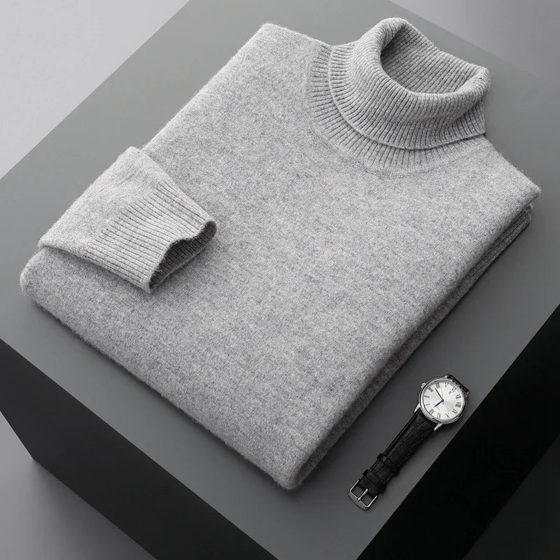 Elegant High Collar in Thick Wool