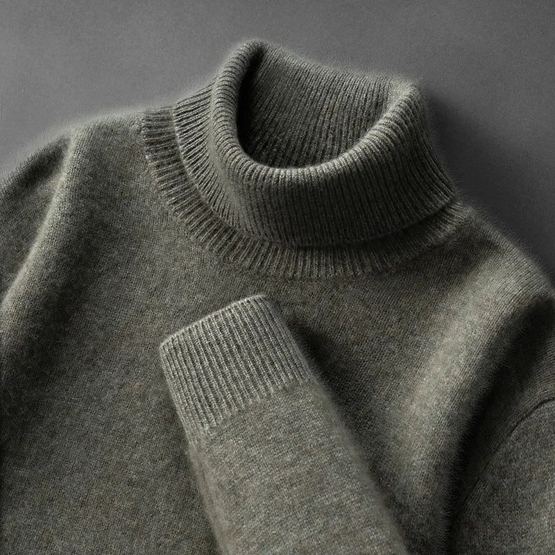 Elegant High Neck Cashmere Sweater