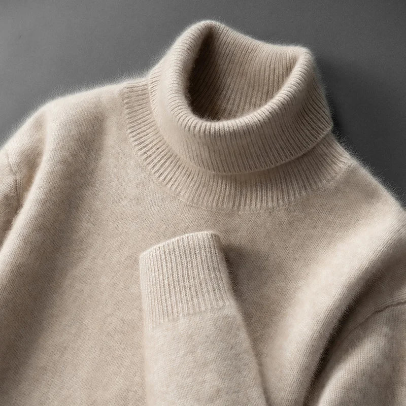 Elegant High Neck Cashmere Sweater
