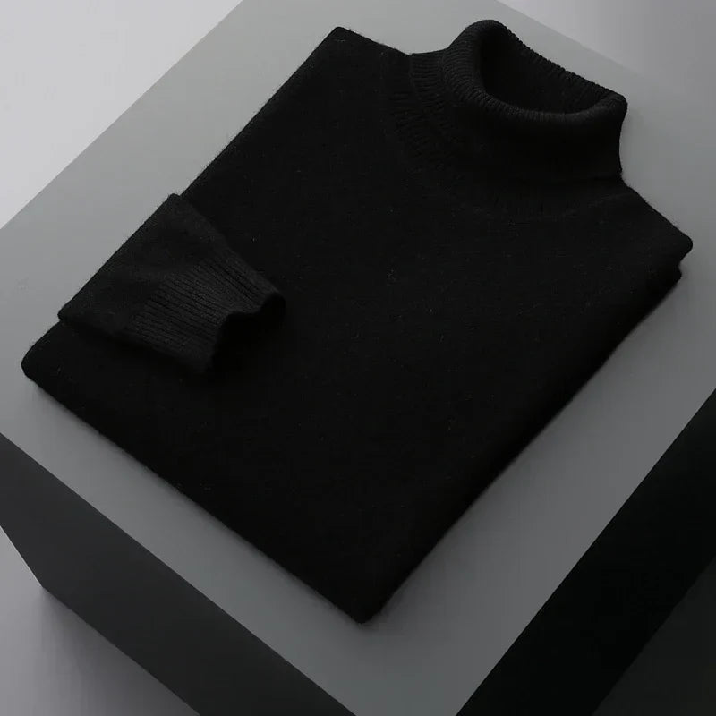 Elegant High Collar in Thick Wool