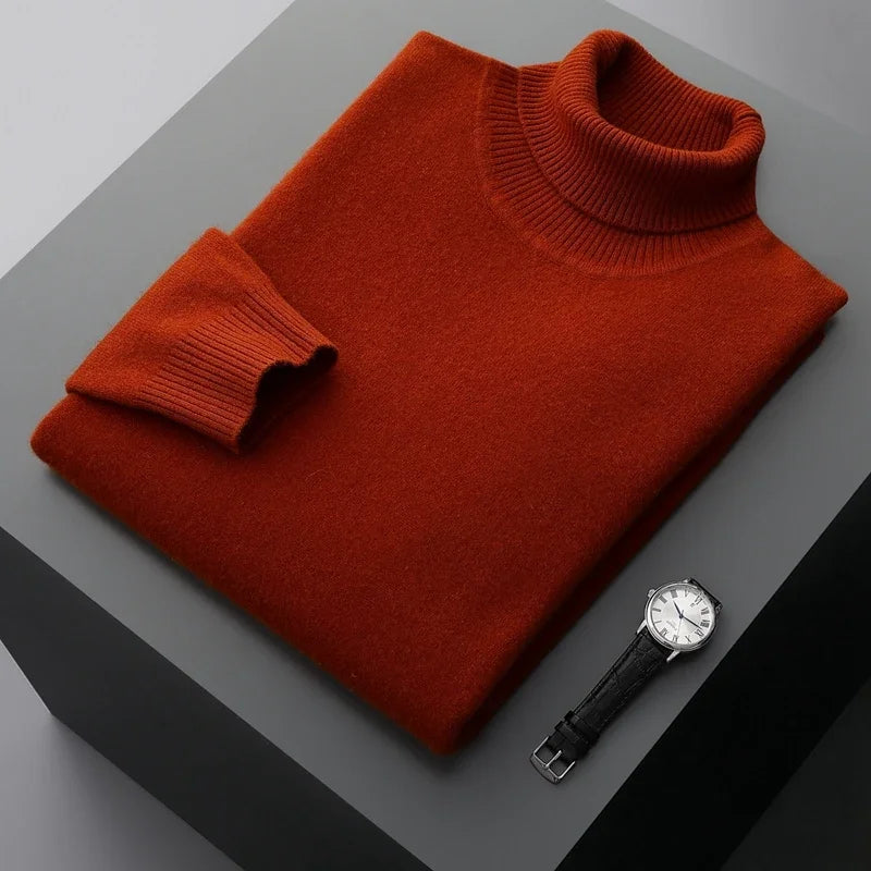 Elegant High Collar in Thick Wool