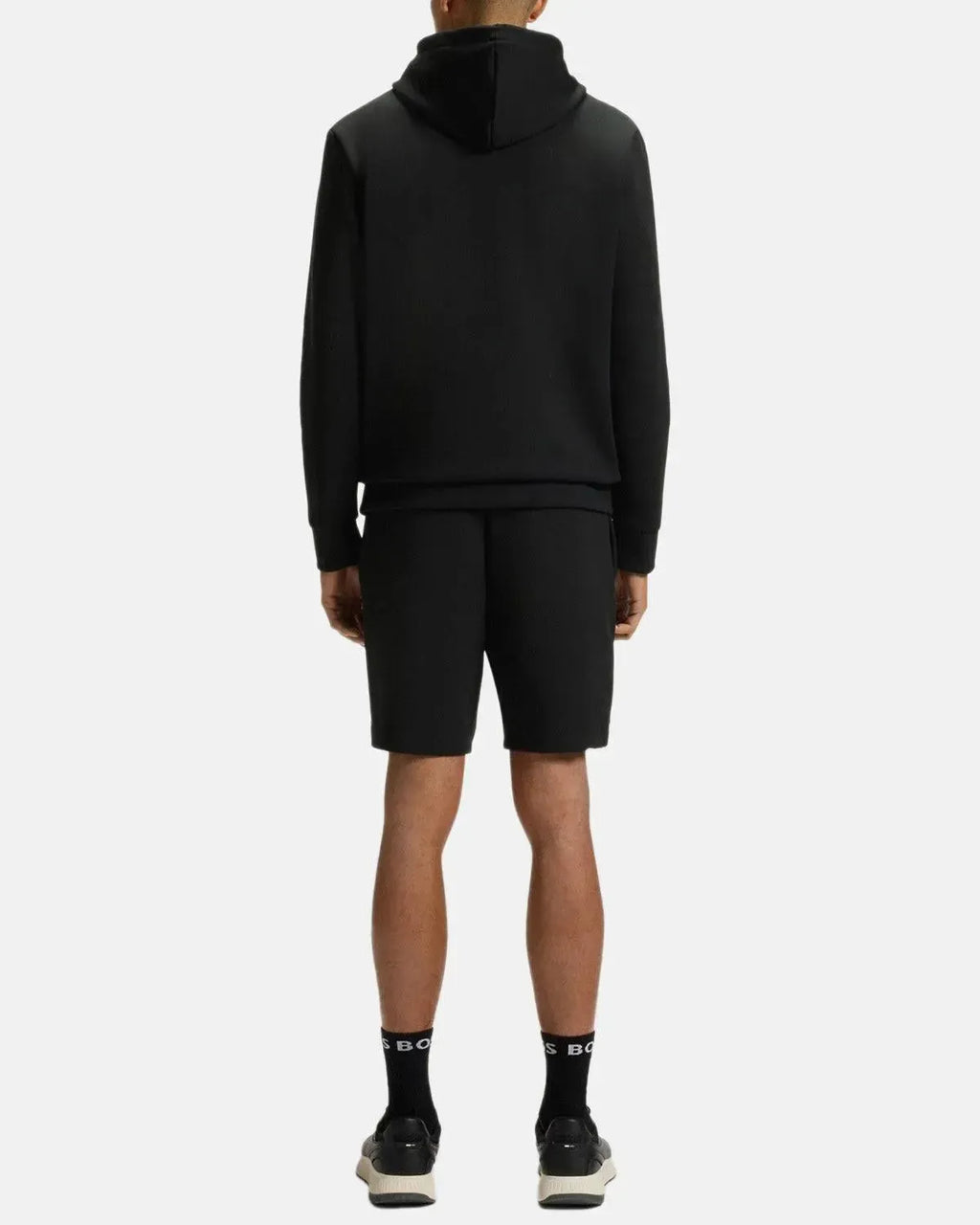 BOSS SOODY ZONE EMBOSSED LOGO HOODIE BLACK