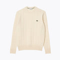 L.C Cable Knit Carded Wool Crew Neck Sweater