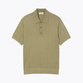 L.C Fluid Ribbed Knit Polo Collar Sweater