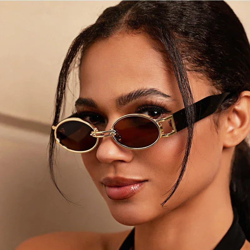 Cortona Gold-Link Oval Shades