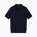 Cable-Knit Cotton Polo-Collar Sweater