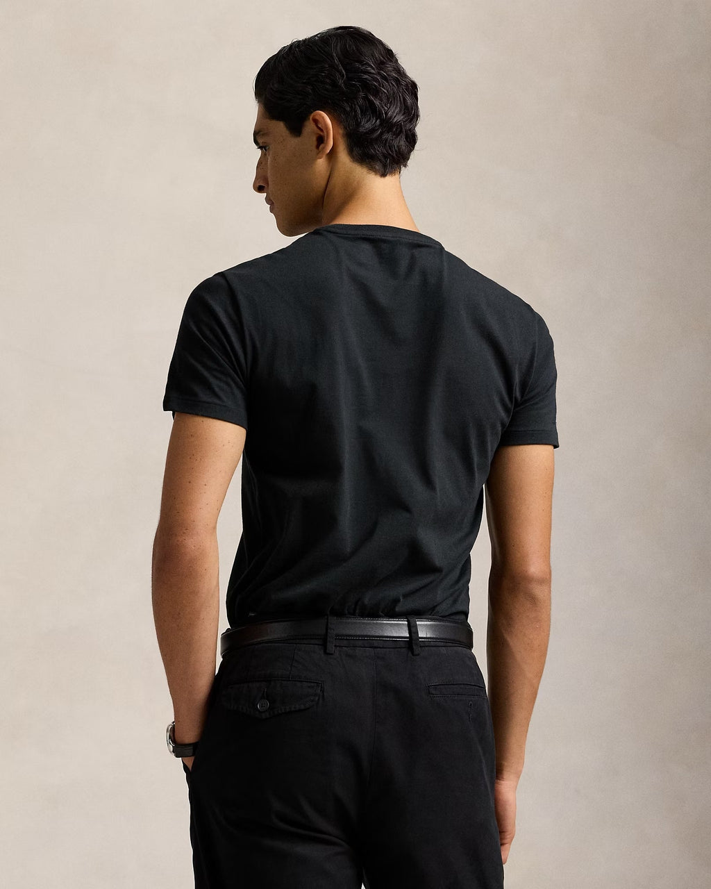 Slim Fit Cotton Crewneck T-Shirt Black
