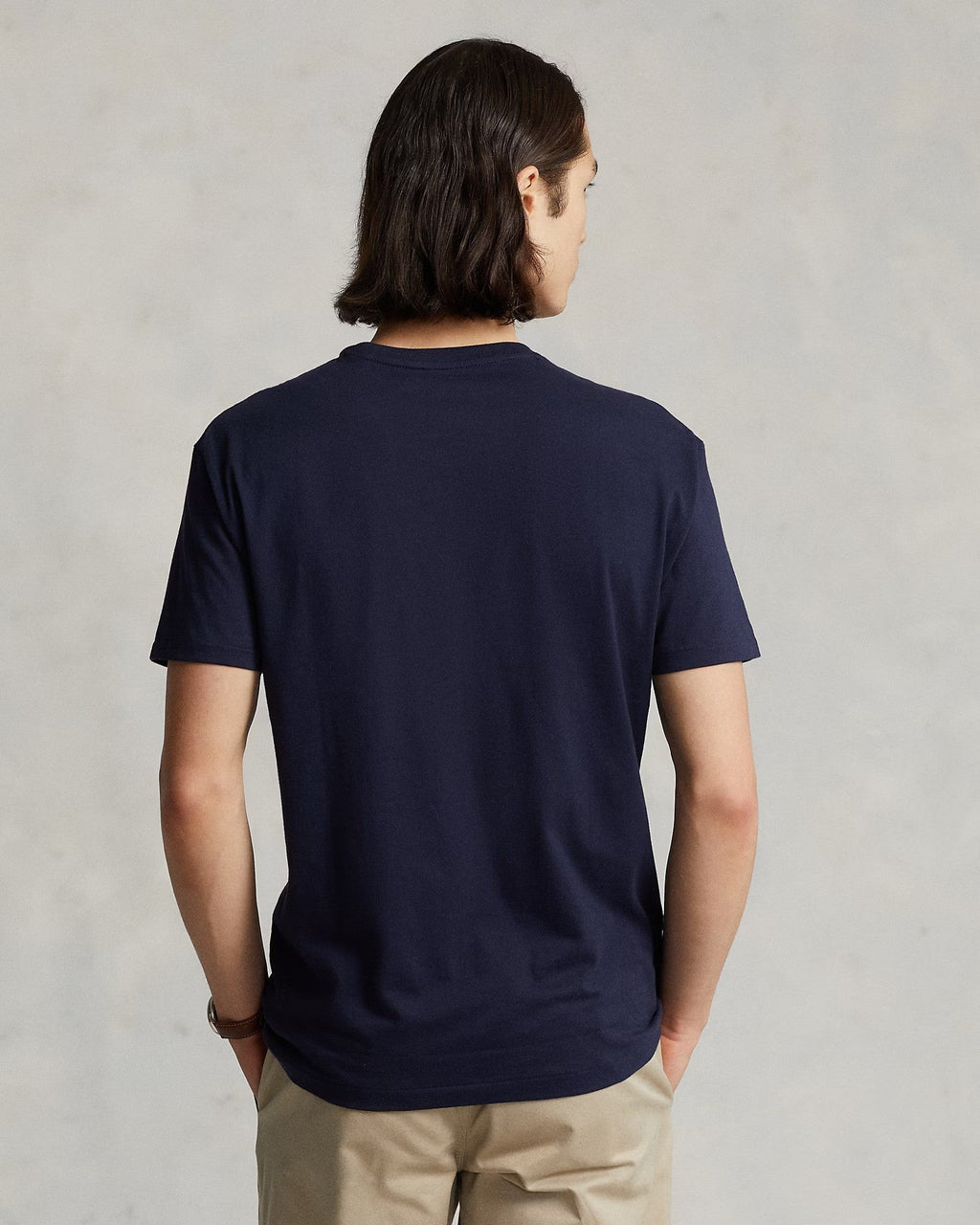 Slim Fit Cotton Crewneck T-Shirt Navy blue