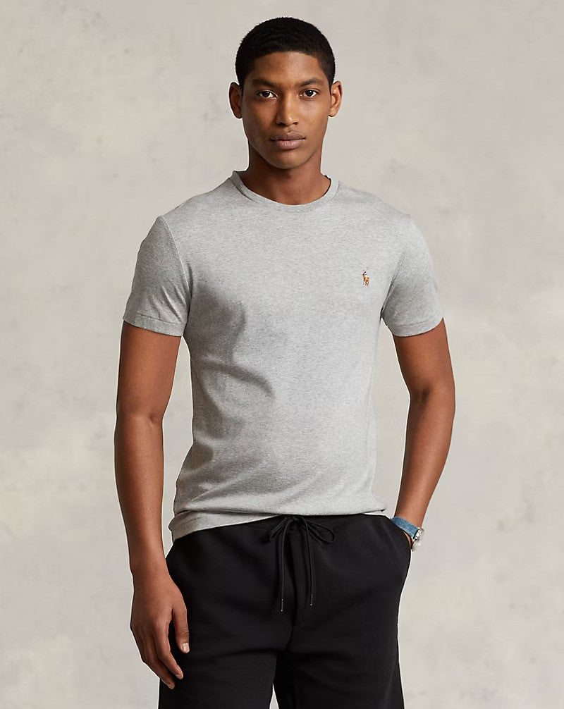 Slim Fit Cotton Crewneck T-Shirt Gray