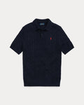 Cable-Knit Cotton Polo-Collar Jumper