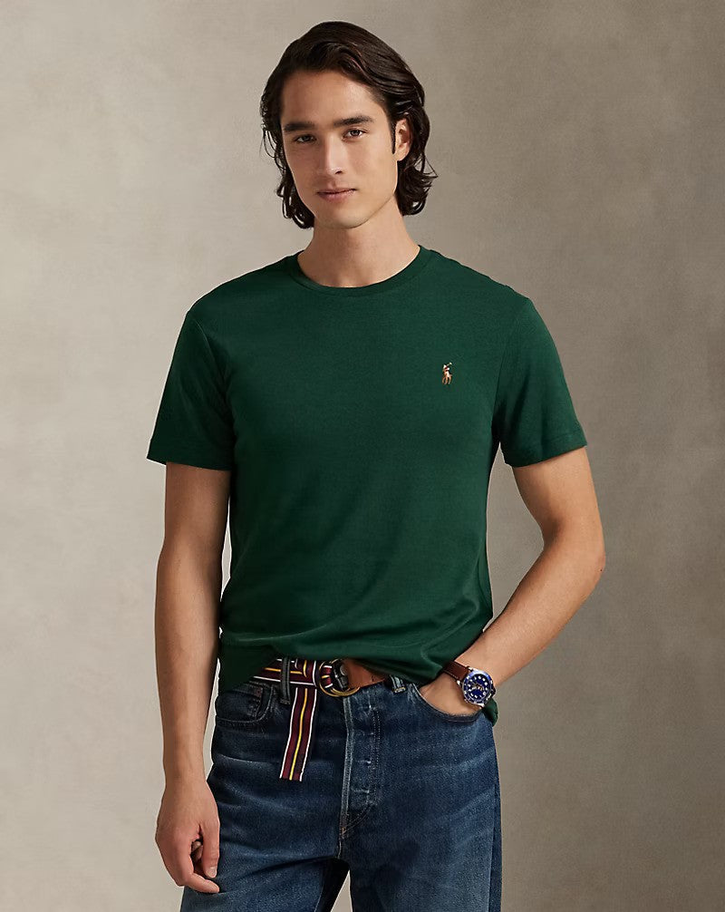 Slim Fit Cotton Crewneck T-Shirt Green