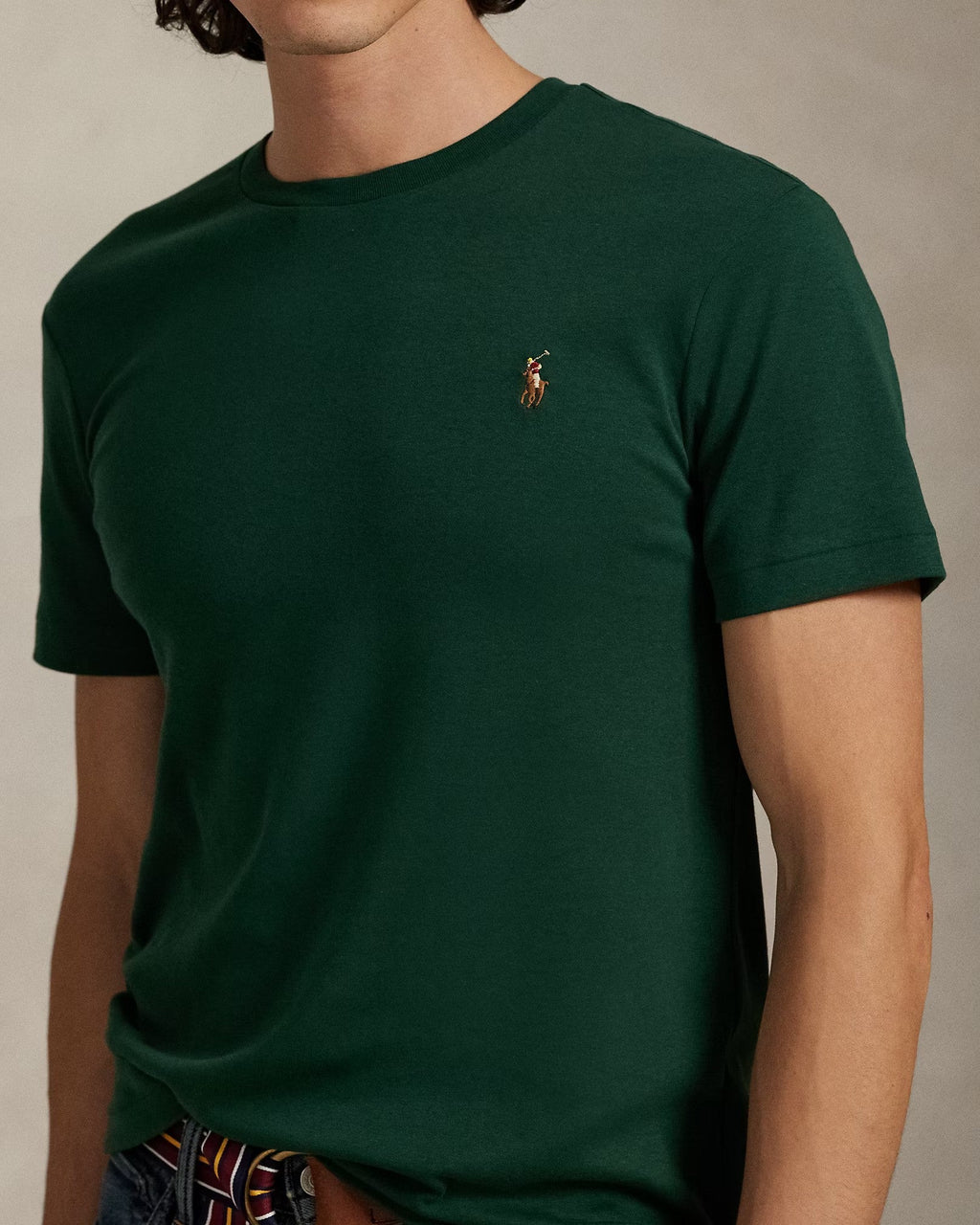 Slim Fit Cotton Crewneck T-Shirt Green